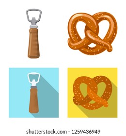 Vector illustration of pub and bar symbol. Collection of pub and interior stock vector illustration.
