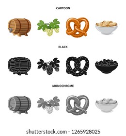 Vector illustration of pub and bar symbol. Set of pub and interior vector icon for stock.