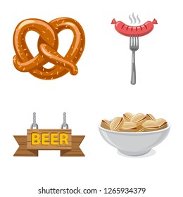 Vector illustration of pub and bar symbol. Collection of pub and interior stock vector illustration.