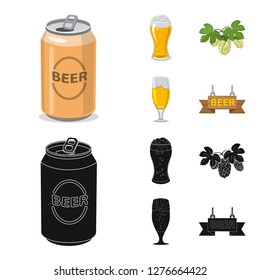 Vector illustration of pub and bar symbol. Collection of pub and interior vector icon for stock.