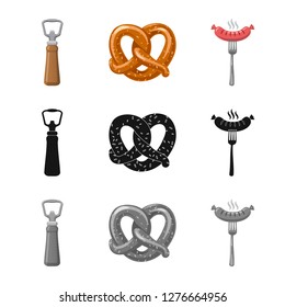 Vector illustration of pub and bar symbol. Collection of pub and interior stock vector illustration.