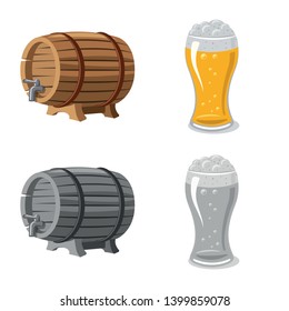 Vector illustration of pub and bar symbol. Collection of pub and interior vector icon for stock.