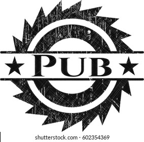 Vector illustration of Pub on blackboard
