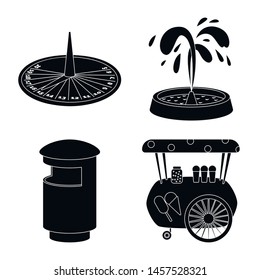 Vector illustration of public and relaxation icon. Set of public and park stock symbol for web.