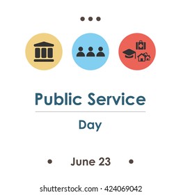 vector illustration / public service day in june