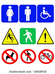 vector illustration of public signs and symbols