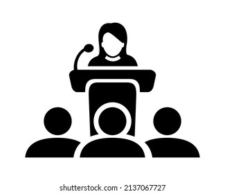 vector illustration of public speaking icon on white background