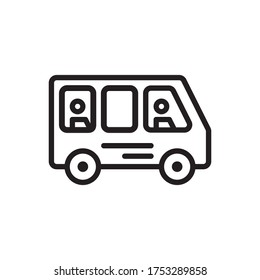  Vector illustration public transport icon or logo black color with line design style