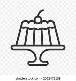Vector illustration of pudding icon in dark color and transparent background(png).