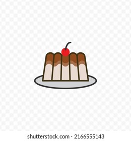 Vektorgrafik von Pudding Symbol Zeichen und Symbol. farbige Symbole für Website-Design. Einfaches Design auf transparentem Hintergrund (PNG).