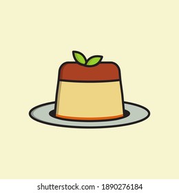 Vector illustration of pudding. suitable for food products and restaurant menus.