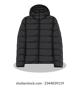 Vector Illustration of Puffer Jacket with White Background