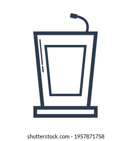 Vector illustration of pulpit icon with outline style. Good for graphic assets in web design, UI, banners, drawing books, and brochures. simple design.