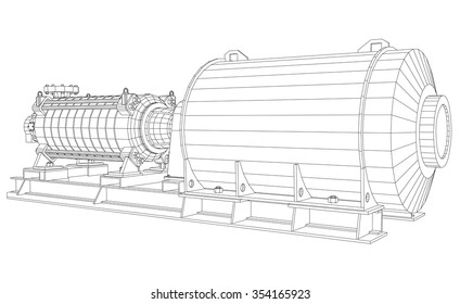 Vector illustration of pumping unit oil industry. Created illustration of 3d.