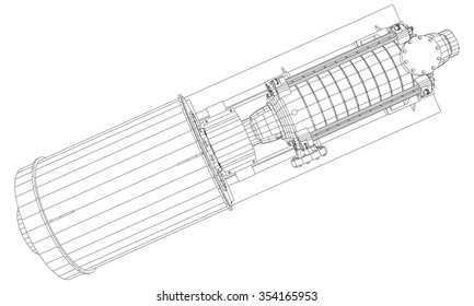 Vector illustration of pumping unit oil industry. Created illustration of 3d.
