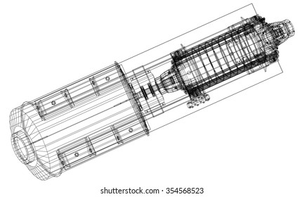 Vector illustration of pumping unit oil industry. Created illustration of 3d.