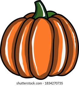 Vektorgrafik-Kürbis. Herbststimmung. saftiges reife Gemüse. Halloween. Cartoon-Stil 