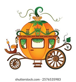 Vector illustration of pumpkin carriage