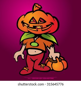 Vector illustration of Pumpkin Cartoon Characters