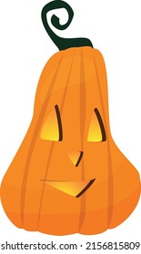 Ilustración vectorial de una calabaza con un hocico tallado para Halloween.