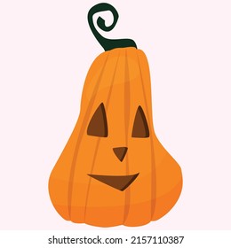 Vector illustration of a pumpkin with a carved snout for Halloween.