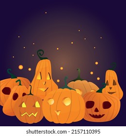 Ilustración vectorial de una calabaza con un hocico tallado para Halloween.