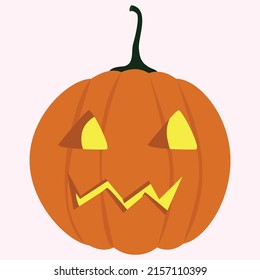 Vector illustration of a pumpkin with a carved snout for Halloween.