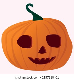 Ilustración vectorial de una calabaza con un hocico tallado para Halloween.