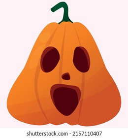 Vector illustration of a pumpkin with a carved snout for Halloween.