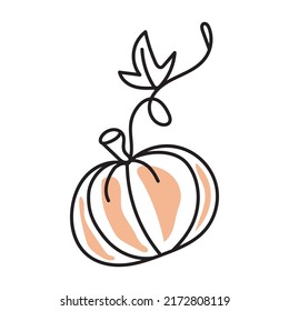 vector illustration of pumpkin in doodle style