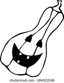 Ilustración vectorial de una calabaza con cara para Halloween al estilo Doodle. El concepto de vacaciones, miedo, horror, diversión, Halloween. Se puede usar para tejidos, textiles, papel, tapiz, libros.