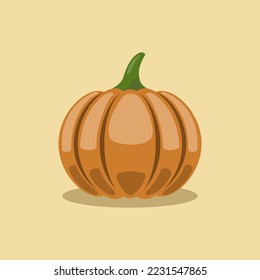 vector illustration of pumpkin fruit flat cartoon style on isolated background