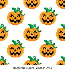 Vector illustration of pumpkin ghost, haunted carved pumpkin, October Halloween, Christmas background, pumpkin, Halloween wallpaper, seamless
