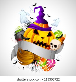 vector illustration of pumpkin  for Halloween celebration