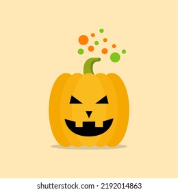 Vector illustration of pumpkin Halloween character.