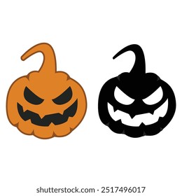 Vector illustration of pumpkin. Halloween illustration. pumpkin face symbol