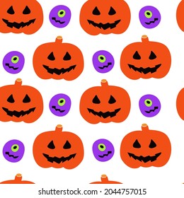 Vector illustration of pumpkin for halloween on white background for wallpaper covers print holiday