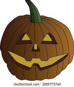 vector illustration of a pumpkin for halloween smiling