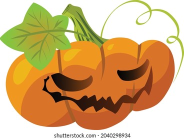 Vector illustration of a pumpkin in a Halloween theme.