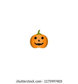 Vector illustration. Pumpkin icon. Halloween symbol. Smiling Pumpkin. 