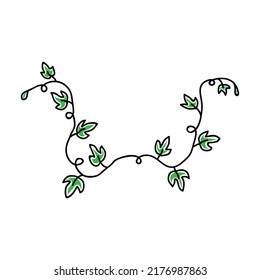 Vector illustration of pumpkin leaves in doodle style