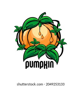 ilustración vectorial de la calabaza, hojas en blanco