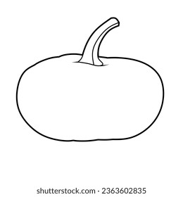 Vector illustration of pumpkin lineart isolated for coloring on white background