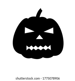 Vector illustration of a pumpkin on Halloween. The evil pumpkins. Black pumpkin.