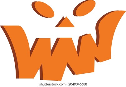 Vector illustration of Pumpkin on white background For print or use as poster, card, flyer or T Shirt