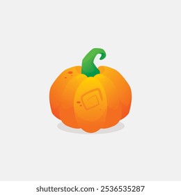 Ilustración vectorial con calabaza sobre fondo blanco. Estilo casual.