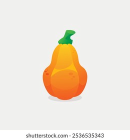 Vector illustration with pumpkin on white background. Casual style.