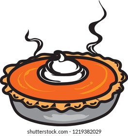 Vector illustration of a pumpkin pie icon or symbol