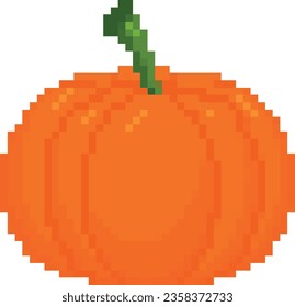 vector illustration pumpkin pixel art