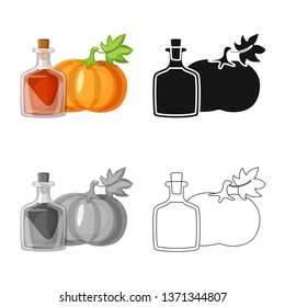 Vector illustration of pumpkin  and seed icon. Collection of pumpkin  and diet stock vector illustration.